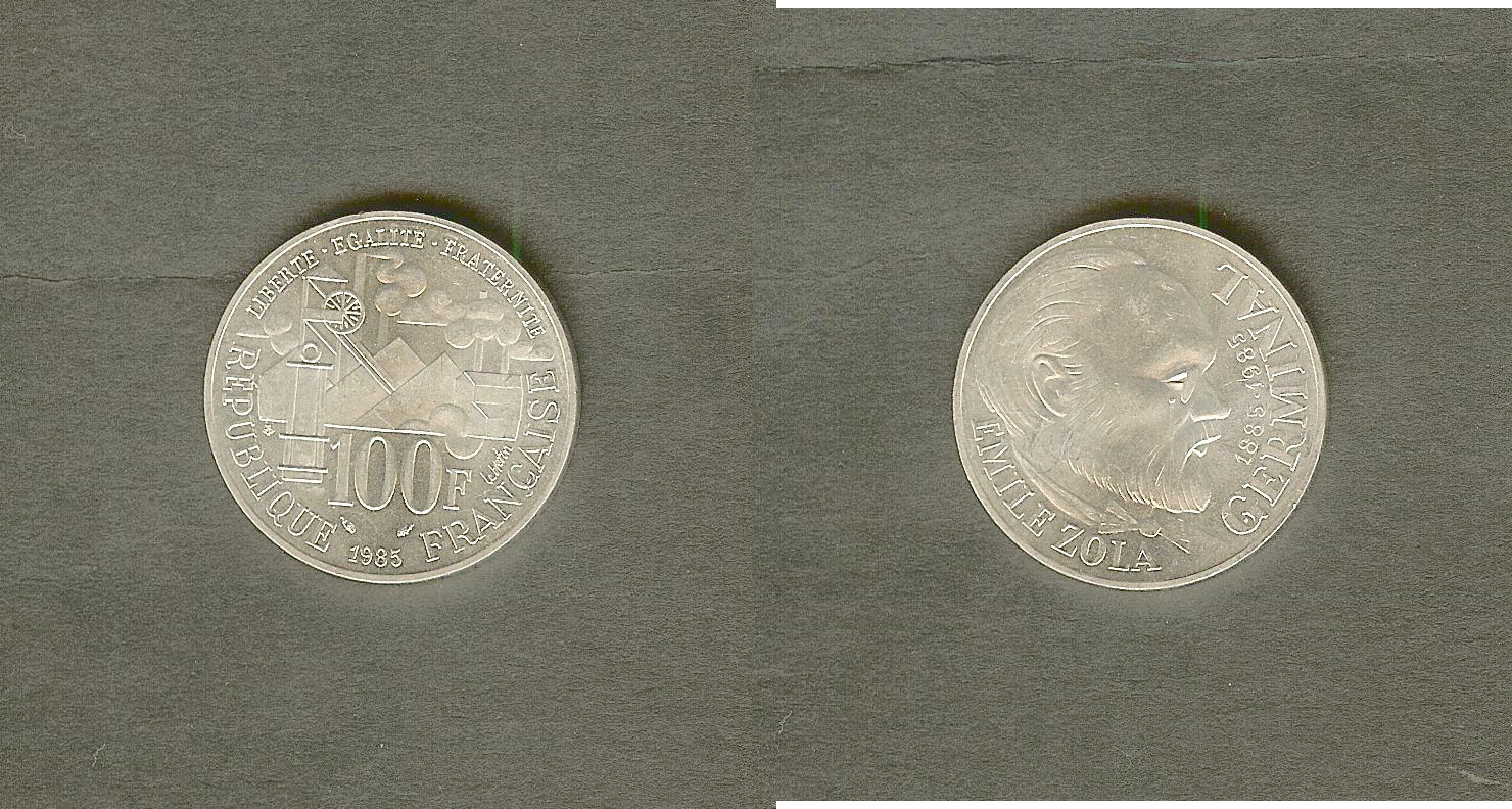 100 francs Emile Zola 1985 BU